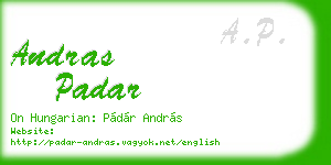 andras padar business card