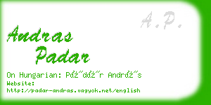 andras padar business card